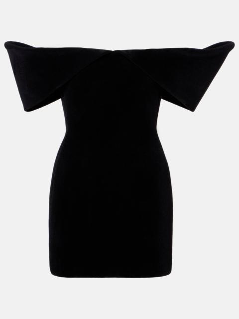 David Koma Off-shoulder velvet minidress