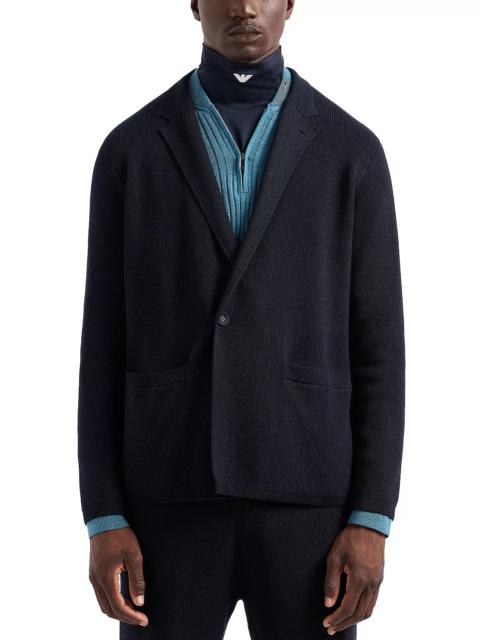 EMPORIO ARMANI Wool Blend Knit Blazer