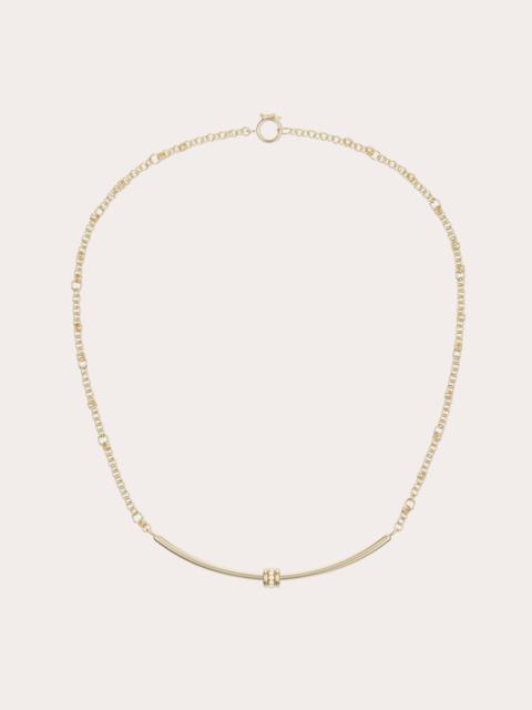 Spinelli Kilcollin Gravity Diamond & 18k Gold Pavé Arc Necklace