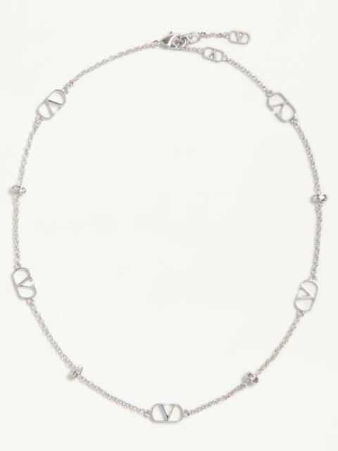 Valentino VLOGO SIGNATURE METAL AND CRYSTAL NECKLACE