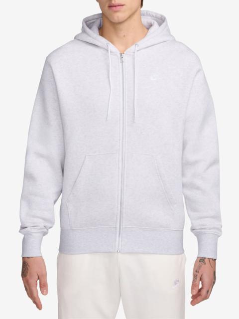 Nike Nike Club Fleece Zip Hoodie in Birch Heather/White at Nordstrom