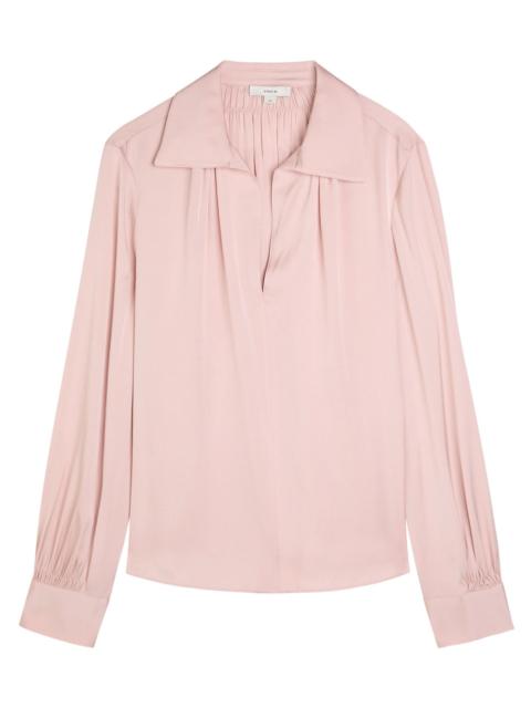 Vince Vince Gathered Silk-blend Blouse