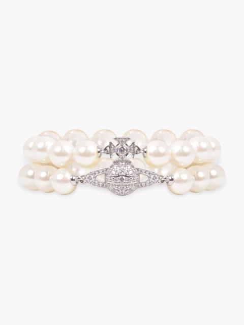 Vivienne Westwood GRAZIELLA PEARL BRACELET | SILVER/CREAM ROSE/WHITE