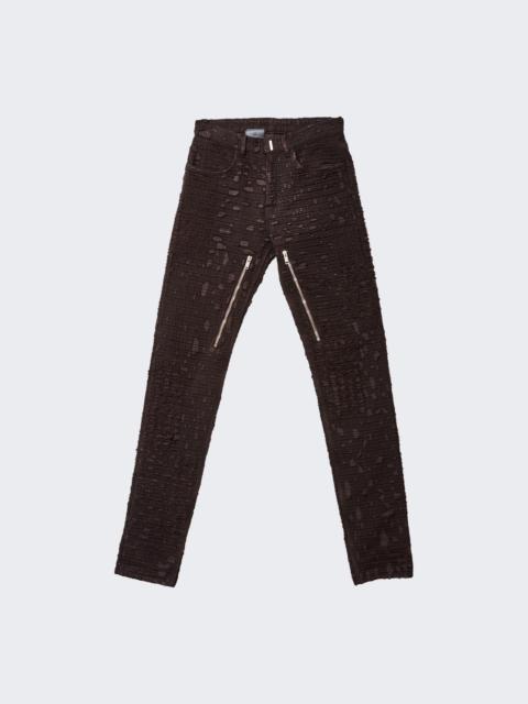 Givenchy Zipped Slim Fit Denim Trousers Dark Brown