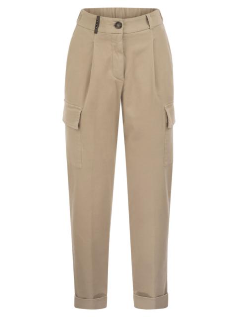 Peserico - Peserico Women Cargo Carrot Trousers In Cotton Gabardine