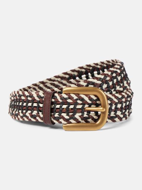 Woven leather belt