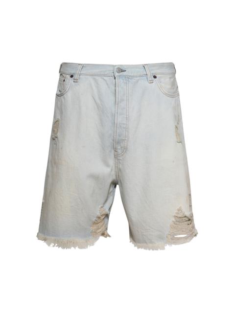 Acne Studios Distressed Denim Bermuda Shorts 'Light Blue/White'