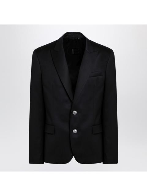 Balmain Black Single Breasted Jacket In Wool