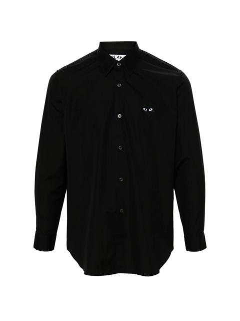 Comme des Garçons PLAY UNISEX LONG SLEEVE SHIRT BLACK HEART  - BLACK