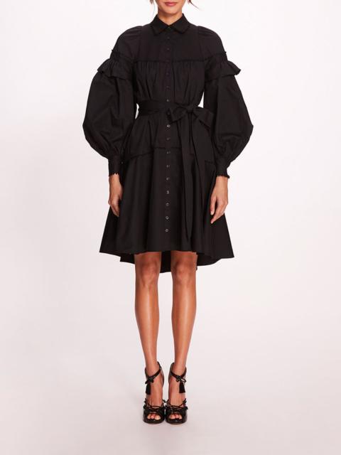 Marchesa LAUREL  BILLOWY SLEEVE MIDI SHIRTDRESS