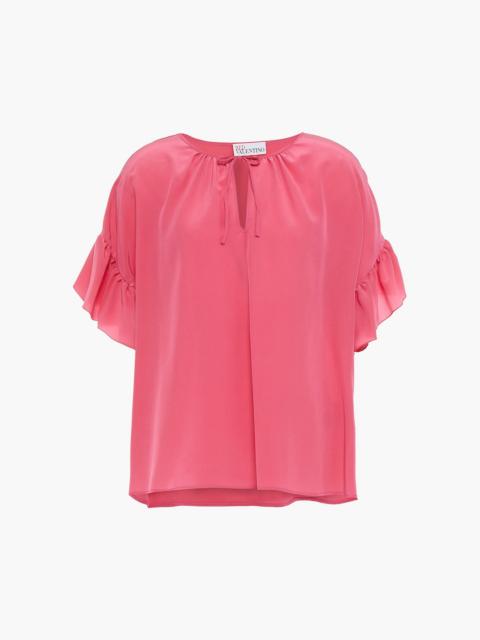 REDValentino Ruffled silk crepe de chine blouse