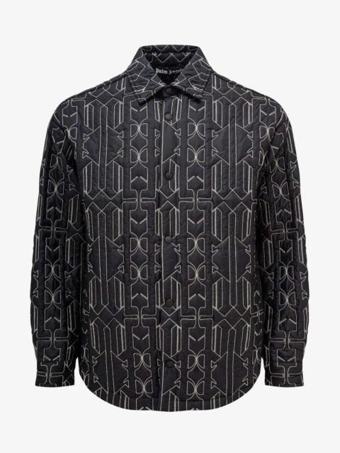 Palm Angels Palm Angels Grey All-over Monogram Overshirt