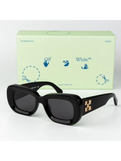 Off-White NEW Off-White CARRARA 007 Black Dark Grey Unisex Rectangular Sunglasses
