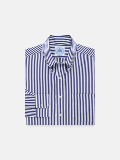 J. PRESS MADE-IN-USA NAVY BOLD STRIPE SPORT SHIRT - CLASSIC FIT