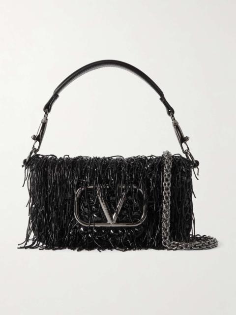 Valentino Locò small fringed sequined leather shoulder bag