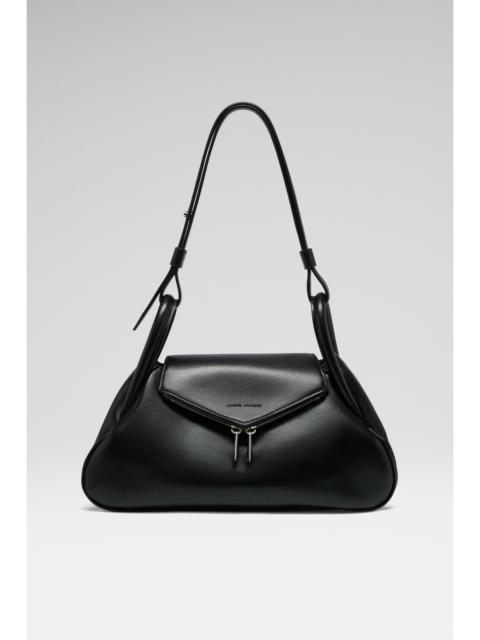 Amina Muaddi GEMINI SHOULDER BAG BLACK NAPPA