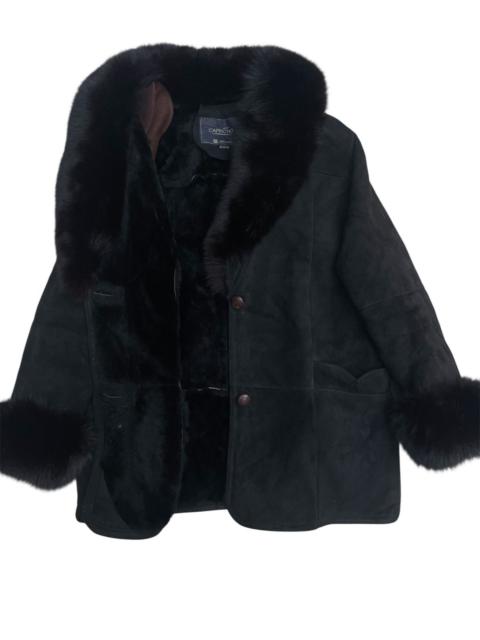 Other Designers Japanese Brand - GARETH Black Suede Fur Collar Japan Label Capricho Shinkawa