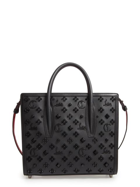 Christian Louboutin Christian Louboutin Medium Paloma Studded Leather Satchel in B253 Black/ultrablack at Nordstrom