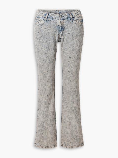 Acne Studios Denim-jacquard low-rise bootcut jeans