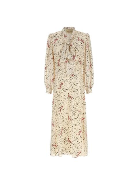 Valentino VALENTINO GARAVANI Multicolor Bollicine Print Midi Dress New