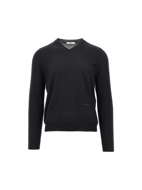 FENDI Fendi V-neck Wool Sweater Black Men