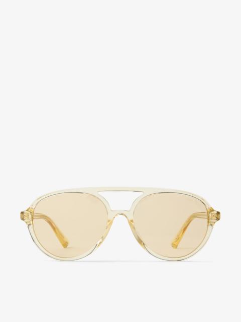 JIMMY CHOO Vira
Transparent Yellow Aviator Sunglasses