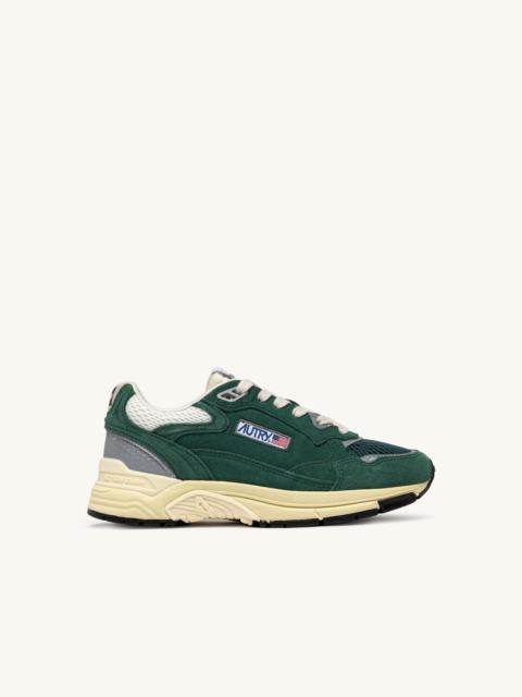 AUTRY HYPERWAY SNEAKERS IN MALACHITE COLOR AND SILVER-TONE SUEDE AND MESH