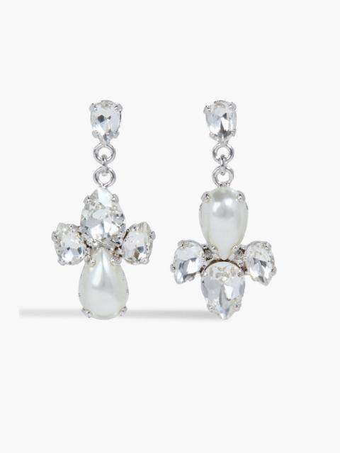 Simone Rocha Faux pearl, crystal and silver-tone earrings