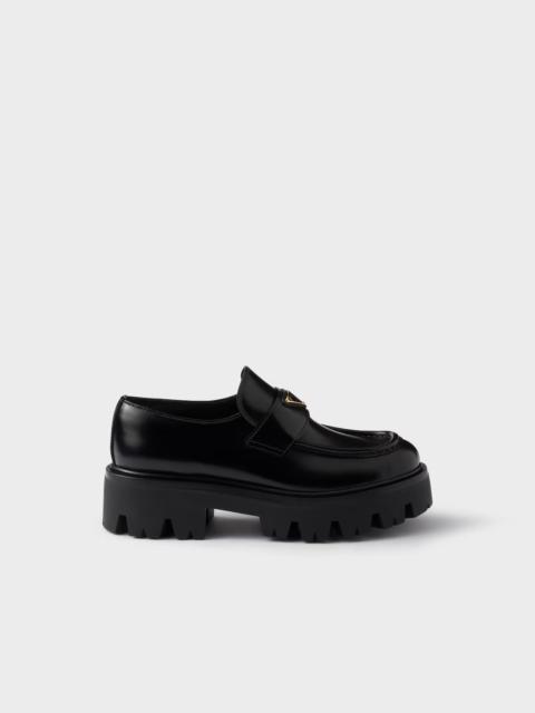 Prada Prada Brushed Leather Loafers
