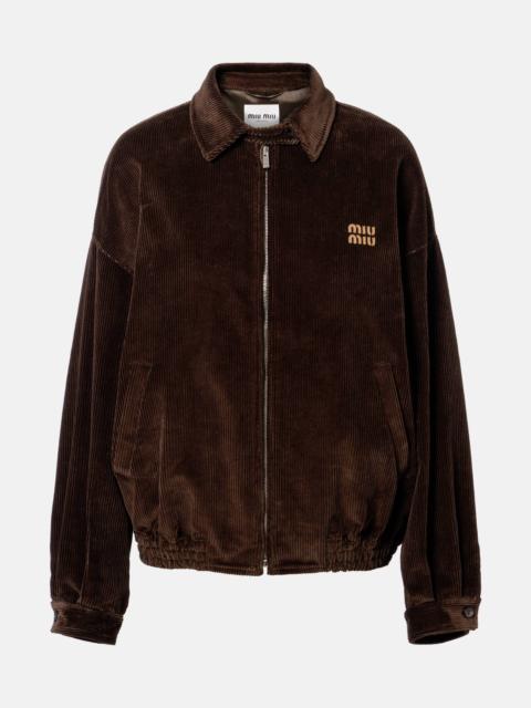 Miu Miu Oversized cotton corduroy blouson jacket