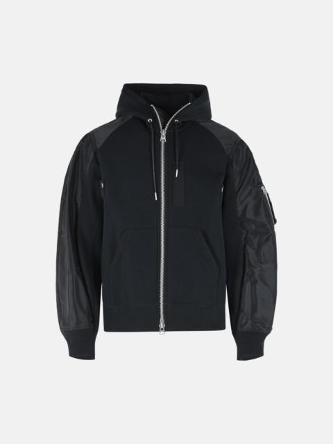 sacai BLACK COTTON BLEND SWEATSHIRT