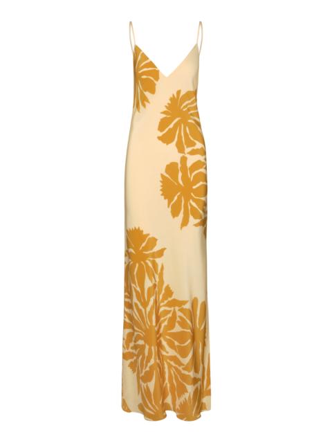 Johanna Ortiz Tropical Harmony Silk Maxi Dress yellow
