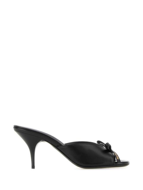 Miu Miu Miu Miu Women Black Nappa Leather Mules