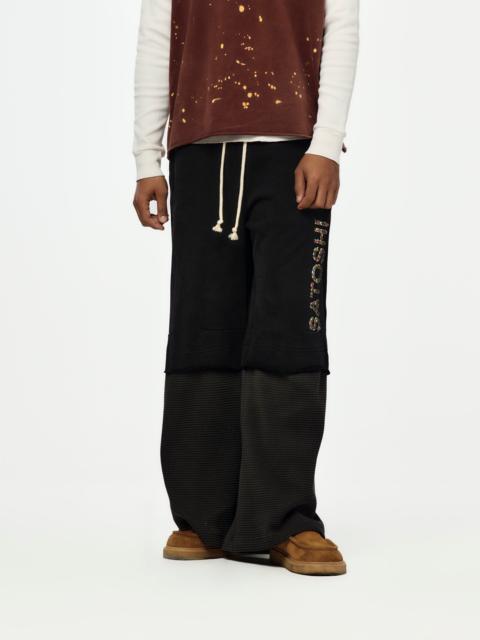 SATOSHI NAKAMOTO DOUBLE LAYER STUDDED SWEATPANT (BLACK)