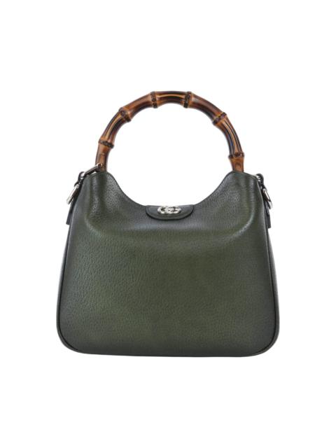 GUCCI Green Leather Diana Medium Top Handle Bag