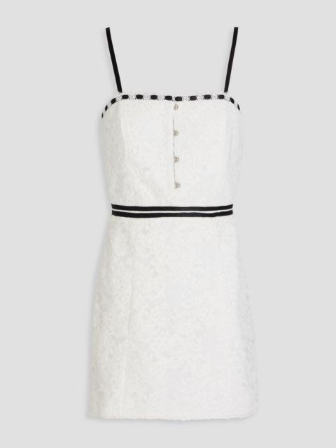 Alice + Olivia Matilda satin-trimmed corded lace mini dress