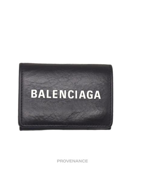 BALENCIAGA Balenciaga Logo Trifold Wallet - Black White