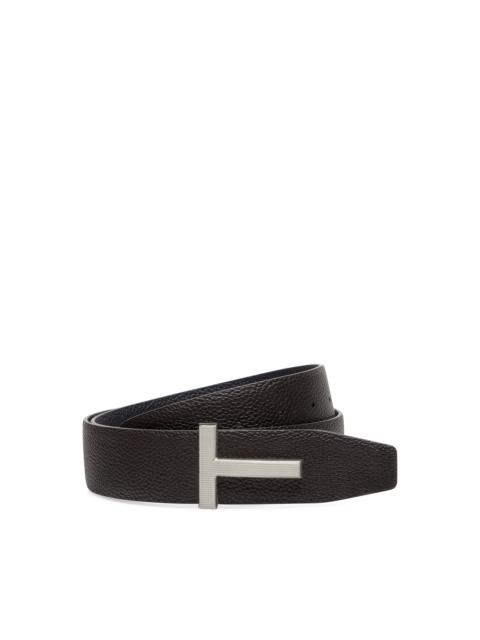TOM FORD GRAIN LEATHER RIDGE BUCKLE T BELT