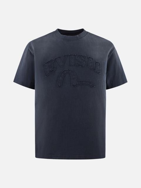 EVISU Seagull and Logo Appliqué Embroidery Relax Fit T-Shirt