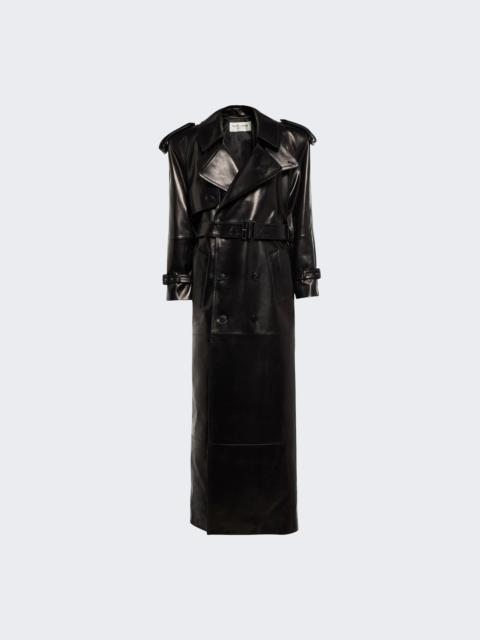 SAINT LAURENT Laminated Trench Coat Black