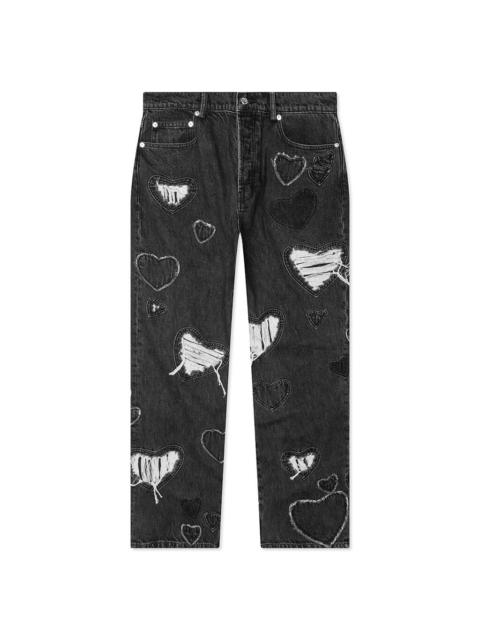 NAHMIAS HEART PATCHWORK JEANS - HEART CHARCOAL WASH