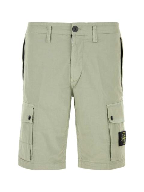 Stone Island Sage Green Stretch Cotton Bermuda Shorts