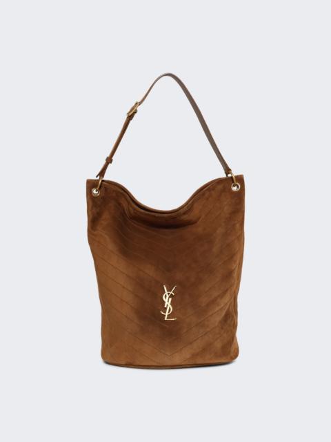 SAINT LAURENT Niki Supple Suede Bucket Bag Cognac