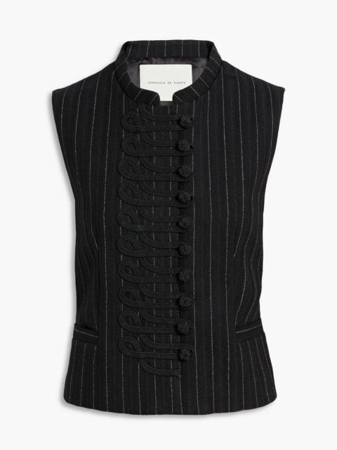Other Designers Lyla pinstriped wool and satin vest