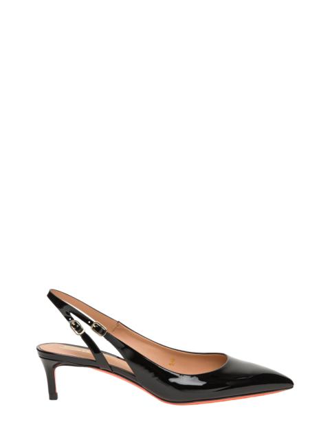 Santoni Santoni Women's patent leather mid-heel slingback in Black at Nordstrom