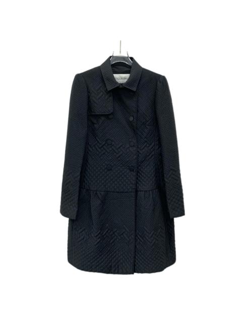 Valentino Valentino Black Silk Double-Breasted Long Sleeve Coat