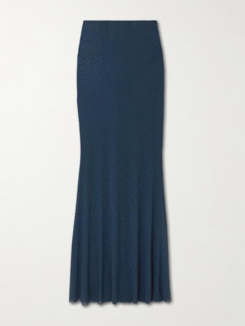 REBECCA VALLANCE Elivera Crystal-embellished Stretch-tulle Maxi Skirt