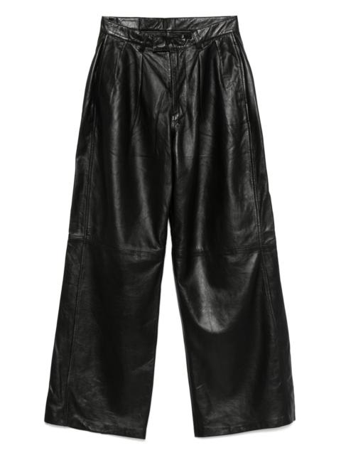 R13 pleated leather trousers