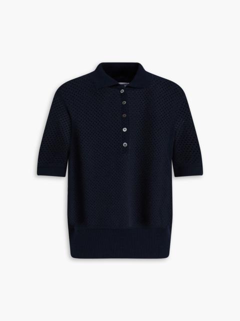Thom Browne Pointelle-knit cashmere polo sweater