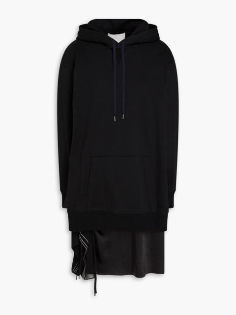 3.1 Phillip Lim Layered French cotton-terry and satin hooded mini dress